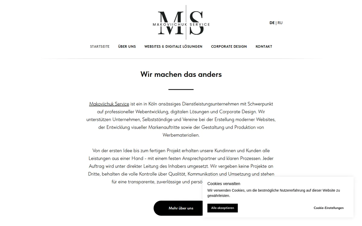 Startseite von Makoviichuk Service